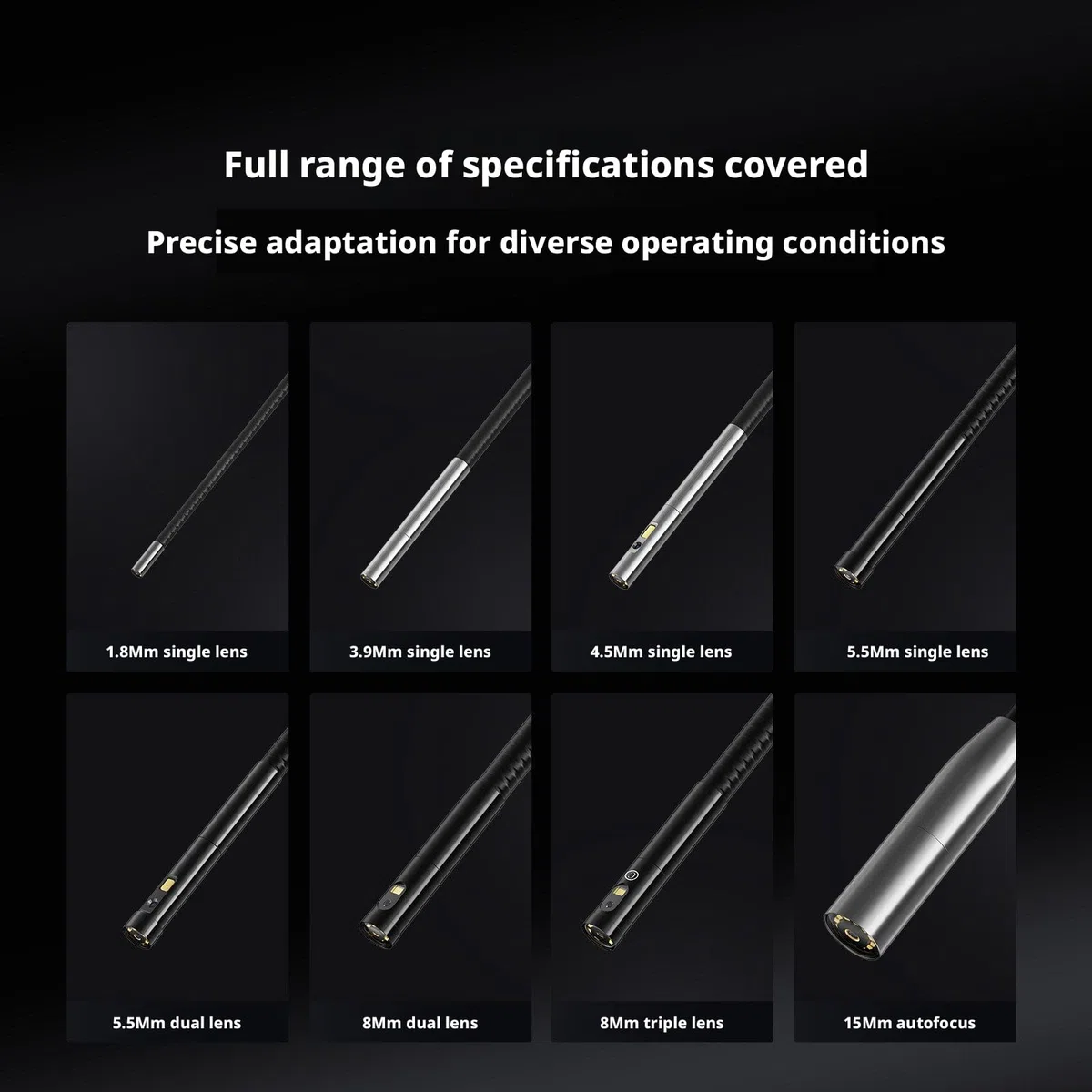 Caméra d'inspection LA-V700 Endoscope 8,5 mm 15 M Triple Objectif 1080P