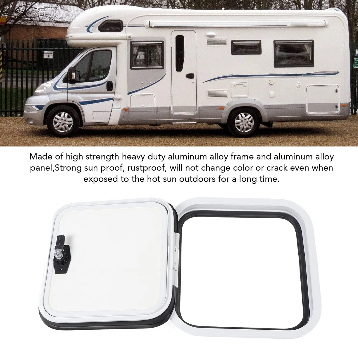Camping-Car Robuste adapté à la Porte D'accès, Cadre en Alliage D'aluminium avec Verrou de sécurité pour Utilisation en Remorque de Voyage