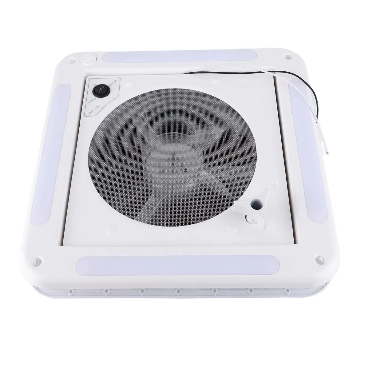 Ventilateur de So sur le toit pour ventilateur de So sur le toit du ventilateur d'échappement RV 12 V 360 x 360 mm 10 Lames Sortie D'entrée D'air à Double Mode 4 Lumière LED pour Remorque Camp