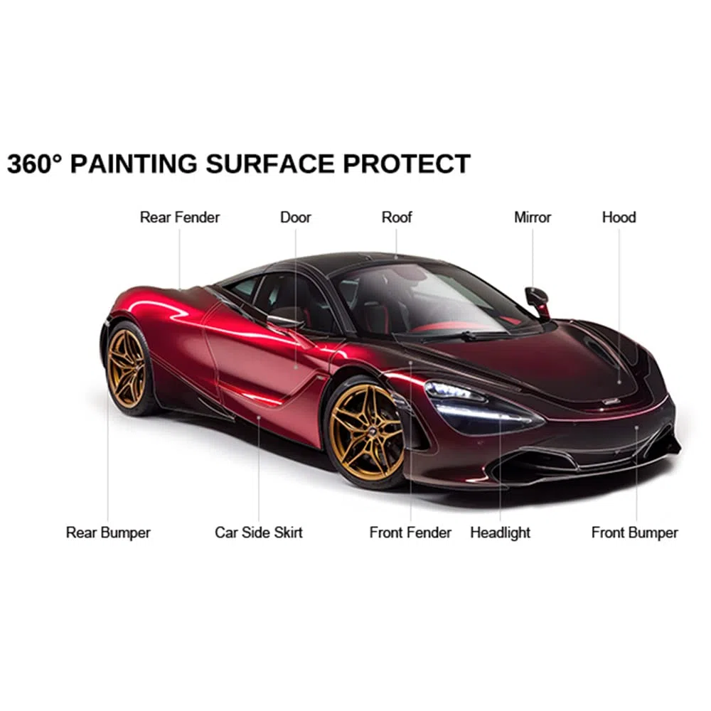 HOHOFILM Film de protection de peinture noir mat pour carrosserie de voiture, film d'emballage PPF TPU, 1,5 x 6 m