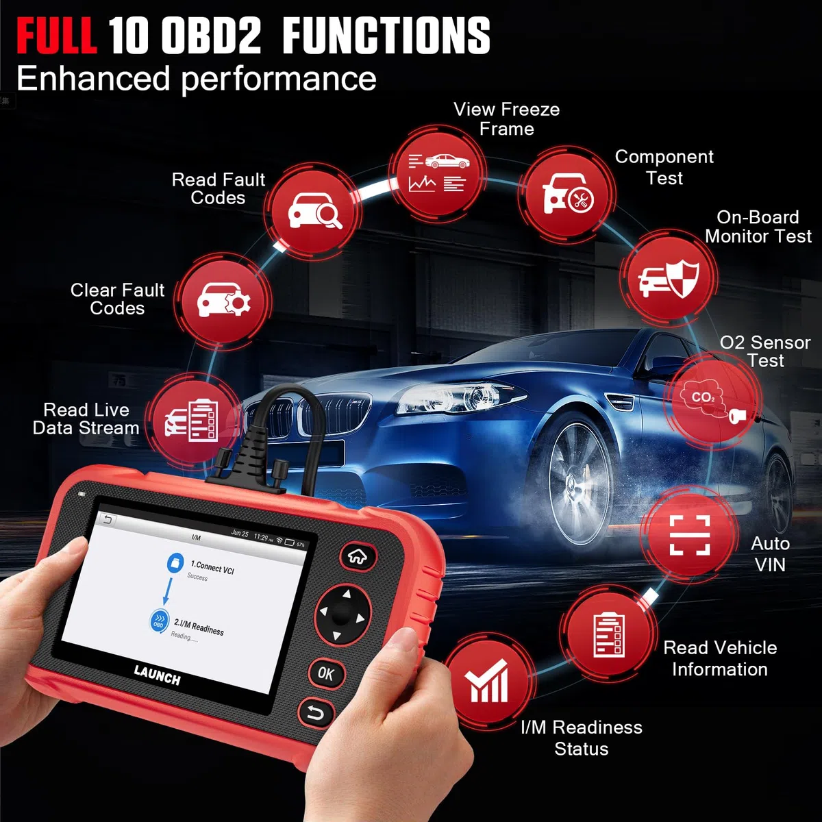 Launch CRP129I Elite OBD2 Scanner, Moteur/ABS/SRS/Lecteur de Code de