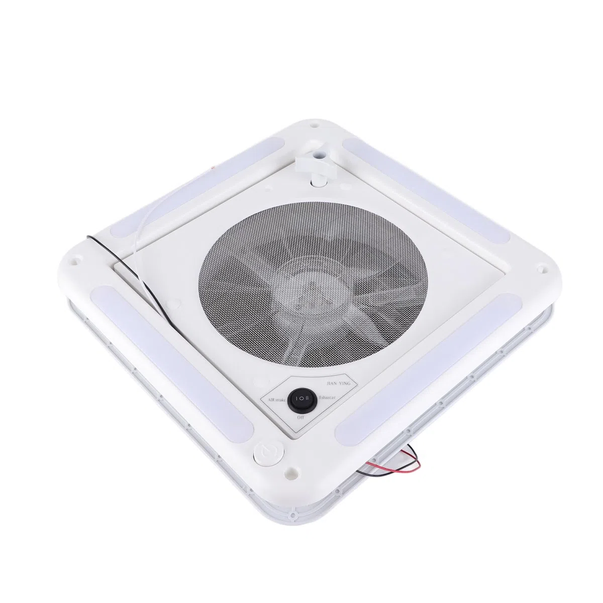 Ventilateur de So sur le toit pour ventilateur de So sur le toit du ventilateur d'échappement RV 12 V 360 x 360 mm 10 Lames Sortie D'entrée D'air à Double Mode 4 Lumière LED pour Remorque Camp