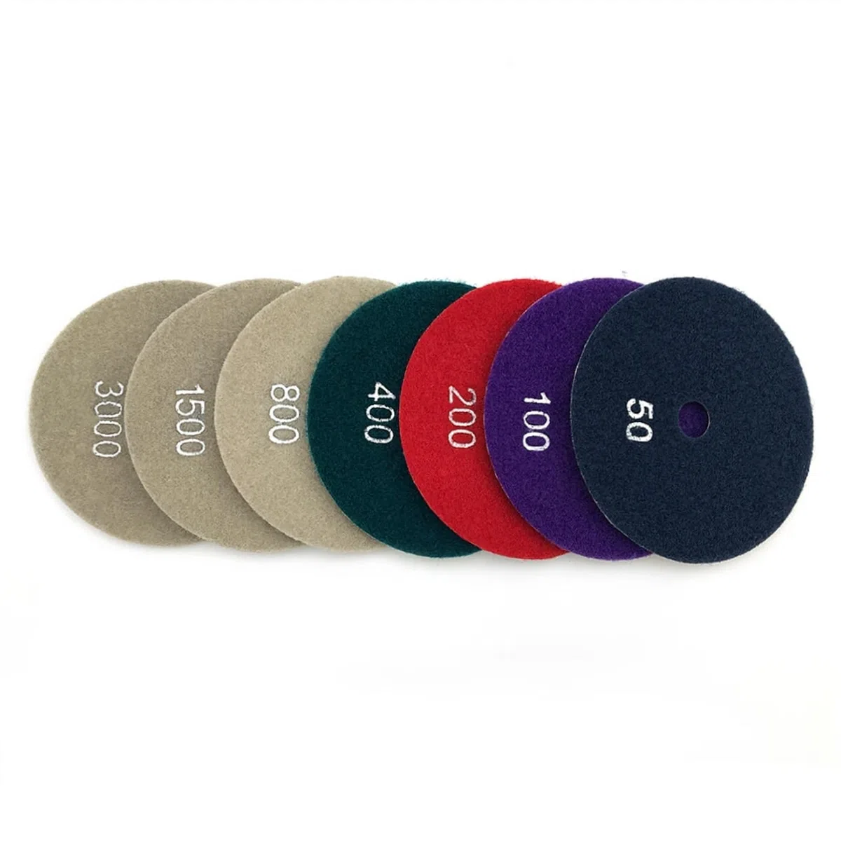 Lot de 10 tampons de polissage à sec diamantés de 100 mm, tampons de polissage for marbre de 4 pouces, à utiliser for le polissage des sols en béton et granit DPD01(50)